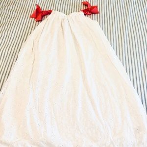 Girls white Lands  End eyelet sundress